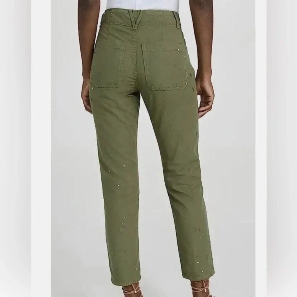 Veronica‎ Beard Jeans Olive Green Paint Splatter Carpenter Pants Size 25 - Picture 2 of 9